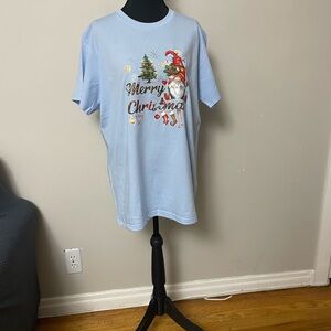 Merry Christmas Graphic Tee - Light Blue